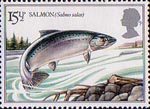 British River Fishes 15.5p Stamp (1983) Atlantic Salmon