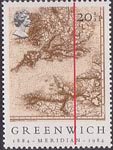 Greenwich Meridian 20.5p Stamp (1984) Navigational Chart of English Channel