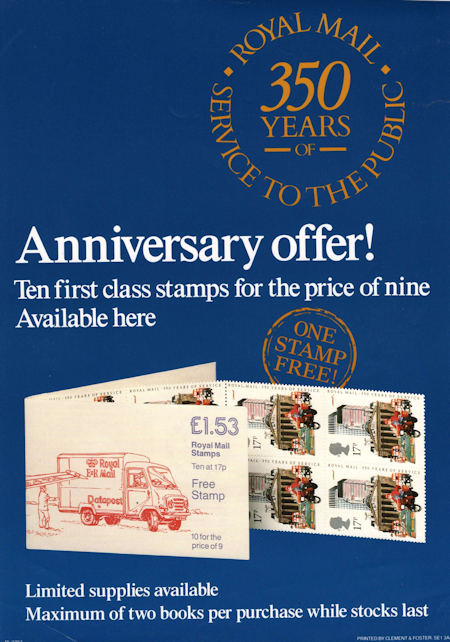 350 Years of Royal Mail Public Postal Service (1985)