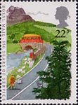 350 Years of Royal Mail Public Postal Service 22p Stamp (1985) Rural Postbus
