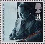 British Films 34p Stamp (1985) Alfred Hitchcock (from photo by Howard Coster)
