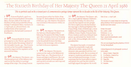 The Sixtieth Birthday of Queen Elizabeth II 1986