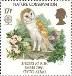 Nature Conservation - Species At Risk 17p Stamp (1986) Barn Owl