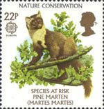 Nature Conservation - Species At Risk 22p Stamp (1986) Pine Marten