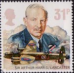 The Royal Air Force 31p Stamp (1986) Sir Arthur Harris and Avro Type 683 Lancaster