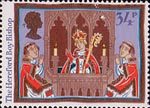 Christmas 1986 34p Stamp (1986) The Hereford Boy Bishop