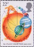 Sir Isaac Newton 22p Stamp (1987) Motion of Bodies in Ellipses