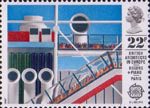 British Architects in Europe 22p Stamp (1987) Pompidou Centre, Paris