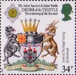 Scottish Heraldry 34p Stamp (1987) Arms of Royal Society of Edinburgh