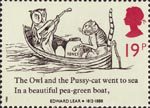 Edward Lear 19p Stamp (1988) 'The Owl and the Pussy-cat'