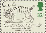 Edward Lear 32p Stamp (1988) 'Cat' (from alphabet book)