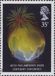 Anniversaries 35p Stamp (1989) Globe (Inter-Parliamentary Centenary Conference, London)