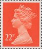 Definitive 22p Stamp (1990) Bright Orange Red