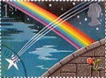 Greetings Booklet Stamps 'Good Luck' 1st Stamp (1991) Shooting Star and Rainbow