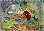 Greetings Booklet Stamps 'Good Luck' 1st Stamp (1991) Mallard and Frog