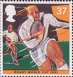 Sport 37p Stamp (1991) Rugby
