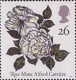 Roses 26p Stamp (1991) 'Mme Alfred Carriere'