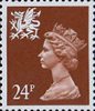 Regional Definitive - Wales 24p Stamp (1991) Chestnut