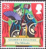 Gilbert and Sullivan 28p Stamp (1992) The Mikado