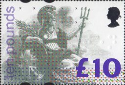 High Value Definitive £10 Stamp (1993) Multicoloured
