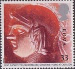 Roman Britain 33p Stamp (1993) Goddess Roma (from gemstone)