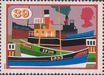 Inland Waterways 39p Stamp (1993) Steam bridges including Pride of Scotland and Fishing Boats, Crinan Canal
