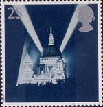 Peace and Freedom 25p Stamp (1995) St Paul's Cathedral and Searchlights