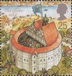 Shakespeares Globe 25p Stamp (1995) The Globe, 1614