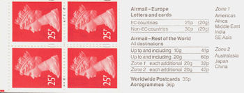 Booklet pane for 50th Anniversary of End of Second World War (1995)