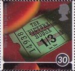 100 Years of Cinema 30p Stamp (1996) Old Cinema Ticket