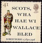 Robert Burns 41p Stamp (1996) 'Scots, wha haw wi Wallace bled' and Sir William Wallace