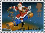 Christmas 1997 31p Stamp (1997) Father Christmas riding Cracker
