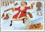 Christmas 1997 43p Stamp (1997) Father Christmas on Snowball