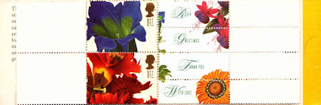 Booklet pane for Greetings - Flowers (1997)