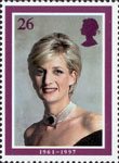 Diana, Princess of Wales Commemoration 26p Stamp (1998) Diana, Princess of Wales (photo by Lord Snowdon)