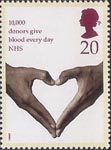 Health 20p Stamp (1998) Hands forming Heart