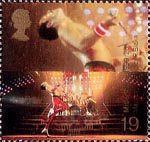 Entertainers Tale 19p Stamp (1999) Freddie Mercury (lead singer of Queen) ('Popular Music')