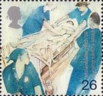 Patients Tale 26p Stamp (1999) Patient on Trolley (nursing care)