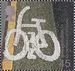 Millennium Projects (5th Series). 'Art and Craft' 45p Stamp (2000) Road marking (Cycle Network Artworks)