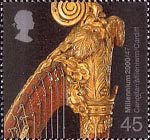 Millennium Projects (12th Series). 'Sound and Vision' 45p Stamp (2000) Top of Harp (Canolfan Mileniwm, Cardiff)