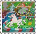 Circus 65p Stamp (2002) Equestrienne
