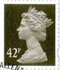 Definitive 42p Stamp (2002) Deep Olive Grey