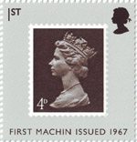 The Machin Definitives Fourtieth Anniversary 1st Stamp (2007) First Machin Issued 1967