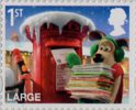 Christmas 2010 with Wallace and Gromit 1st Large Stamp (2010) Gromit posting Christmas cards