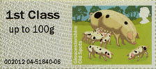 Post & Go: Pigs - British Farm Animals 2 1st Stamp (2012) Gloucestershire Old Spots