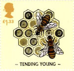 Bees £1.33 Stamp (2015) Tending Young