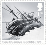 Shackleton and the Endurance Expedition £1.00 Stamp (2016) Trapped in pressure crack - October 1915