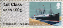 Post & Go : Royal Mail Heritage : Mail by Sea 1st Stamp (2018) SS Britannia, 1887