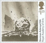 Royal Academy of Arts £1.25 Stamp (2018) Norman Ackroyd - St Kilda: The Great Sea Stacs