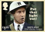 Dads Army £1.55 Stamp (2018) Chief Warden Hodges – Put that light out!